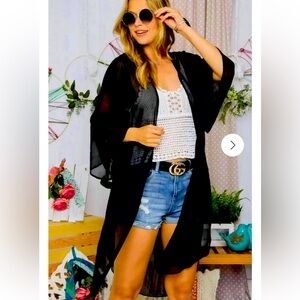 Adora Open Sheer Kimono Cover up Size M